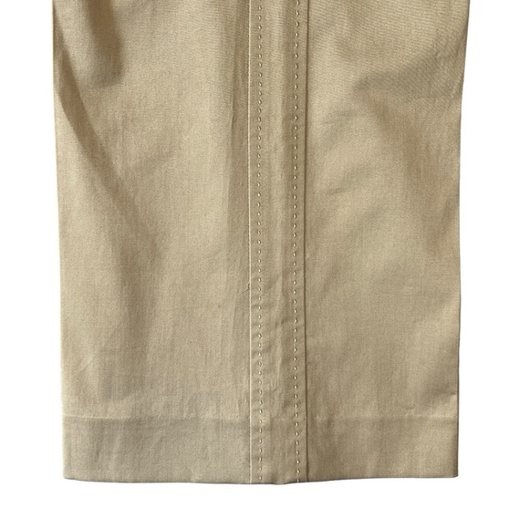 BCBGMAXAZRIA Wide Leg Crop Stitched Sides Chino Pant. Tan Size 4 #1342 NWOT - Picture 3 of 10